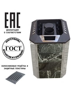 Печь Пегас 26 в камне змеевик ЗК нерж-foto4