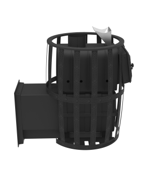 Печь-Камин для бани Воевода 20 Д-2 сетчатый кожух Закрытая каменка-foto3