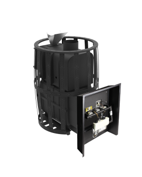 Печь Воевода 20 ГАЗ сетчатый кожух Закрытая каменка