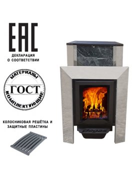 Пегас 22 чугун со стеклом в камне змеевик-foto2