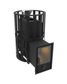 Печь-Камин для бани Воевода 15 Д-2 сетчатый кожух Закрытая каменка-foto2