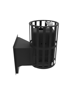 Печь-Камин для бани Воевода-ФЛАГМАН 15 сетчатый кожух Закрытая каменка-foto6