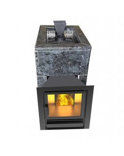 Чугунная печь Verona 18 Закрытая каменка Aisi-304 облицовка Пироксенит-foto3