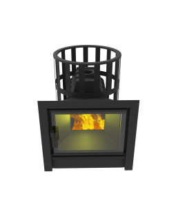 Печь-Камин для бани Воевода-ФЛАГМАН 15 сетчатый кожух-foto3