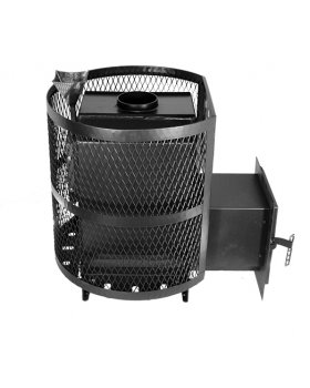 Печь Тундра-14 со стеклом сетчатый кожух Закрытая каменка-foto3