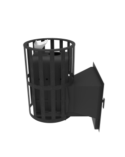 Печь-Камин для бани Воевода-ФЛАГМАН 15 сетчатый кожух Закрытая каменка-foto7