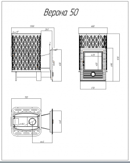 Чугунная печь для бани Verona 50 Закрытая каменка из нержавеющей стали-foto8