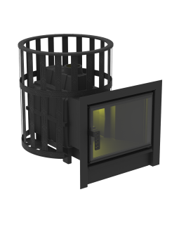 Печь-Камин для бани Воевода-ФЛАГМАН 20 сетчатый кожух-foto2