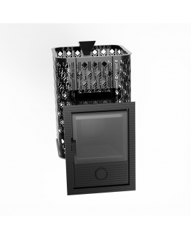 Чугунная печь для бани Verona 50 Закрытая каменка из нержавеющей стали-foto2