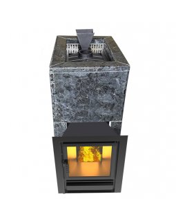 Чугунная печь Verona 26 Закрытая каменка Aisi-304 облицовка Пироксенит-foto4