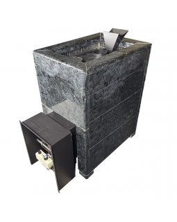 Чугунная печь Verona 26 ГАЗ Закрытая каменка Aisi-304 облицовка Пироксенит-foto4