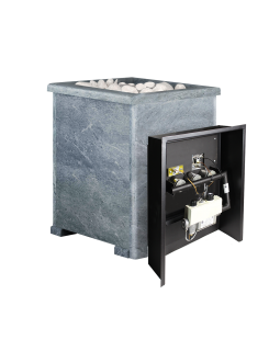 Печь-Камин Воевода 20 ГАЗ в КАМЕННОЙ ОБЛИЦОВКЕ-foto2