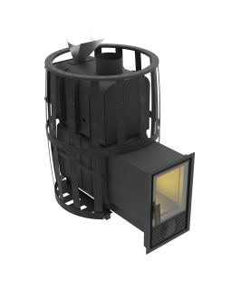 Печь-Камин для бани Воевода 20 Д-2 сетчатый кожух Закрытая каменка-foto2