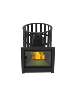 Печь-Камин для бани Воевода-ФЛАГМАН 20 сетчатый кожух-foto3