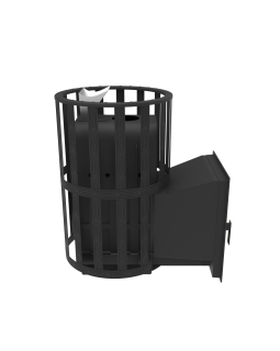 Печь-Камин для бани Воевода 15 Д-1 сетчатый кожух Закрытая каменка-foto5