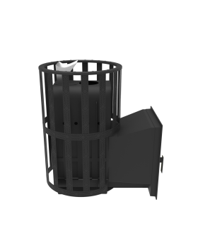 Печь-Камин для бани Воевода 15 Д-1 сетчатый кожух Закрытая каменка-foto4