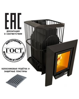 Печь Пегас 16 со стеклом сетка ЗК нерж-foto2