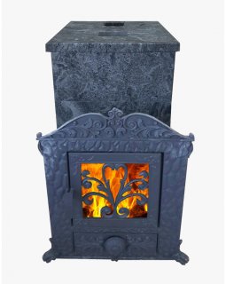 Печь для бани Verona 50 ЗК-нерж, в КАМЕННОЙ ОБЛИЦОВКЕ-foto2