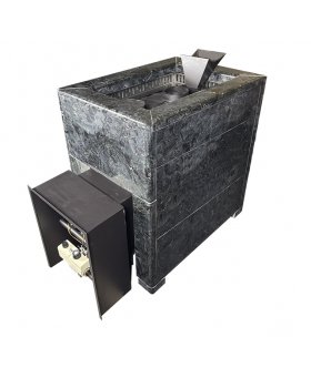 Чугунная печь Verona 18 ГАЗ Закрытая каменка Aisi-304 облицовка Пироксенит-foto2