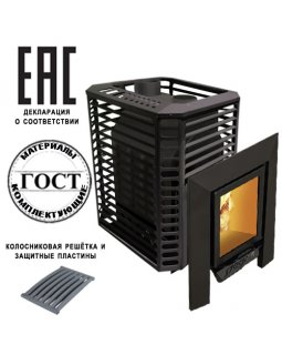 Печь Пегас 16 со стеклом сетка премиум ЗК нерж-foto2