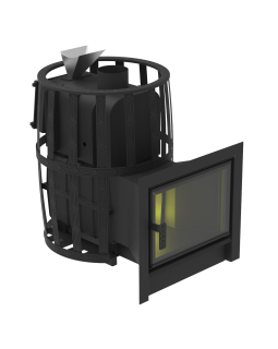 Печь-Камин для бани Воевода Флагман 20 сетчатый кожух Закрытая каменка-foto2