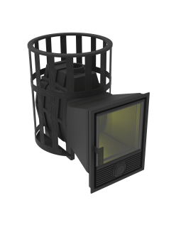 Печь-Камин для бани Воевода 15 Д-1 сетчатый кожух-foto2