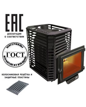 Печь Пегас 16 панорама сетка премиум ЗК нерж