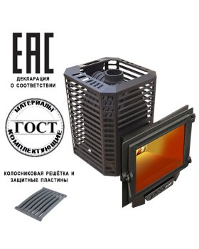 Печь 26 NEXT панорама сетка премиум ЗК нерж