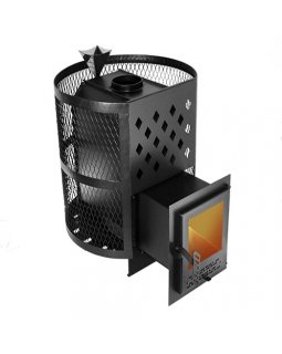 Печь Тундра-16 со стеклом сетчатый кожух Закрытая каменка-foto2