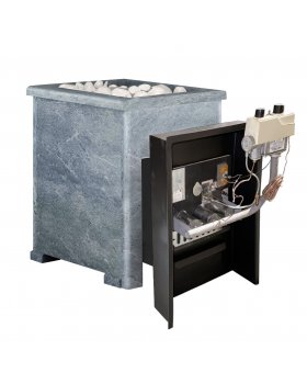 Печь "Викинг 15" ГАЗ в КАМЕННОЙ ОБЛИЦОВКЕ