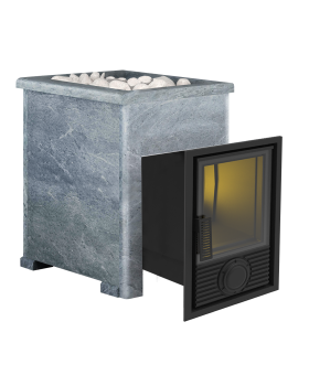 Печь для бани Воевода 20 Д-1 в КАМЕННОЙ ОБЛИЦОВКЕ