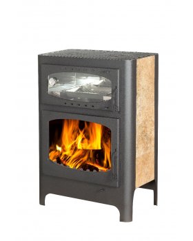 Печь-камин ЭКОКАМИН БАВАРИЯ ЭКО с духовкой и плитой