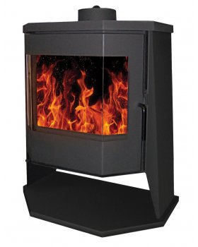Печь-камин ЭКОКАМИН БАВАРИЯ ПАНОРАМА ПРИЗМА с плитой