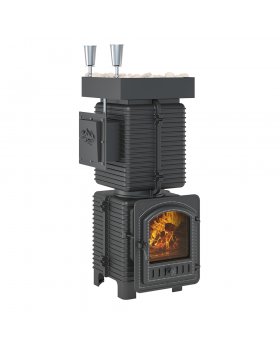 Печь для бани Эверест "Легкий пар Профи" под обкладку Б/В (чугунная закрытая каменка)-foto3