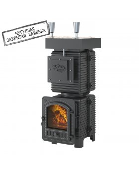 Печь для бани Эверест "Легкий пар Профи" под обкладку Б/В (чугунная закрытая каменка)