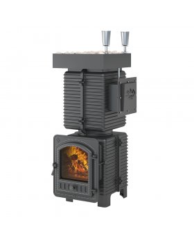 Печь для бани Эверест "Легкий пар Профи" под обкладку Б/В (чугунная закрытая каменка)-foto4