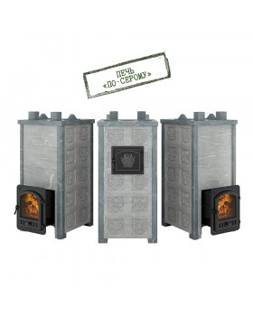 Печь Эверест "Легкий пар Профи" каменка «по-серому», Талькохлорит, S-50 мм, Резная (3 стороны)