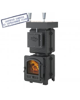 Печь для бани Эверест "Легкий пар Профи" под обкладку Б/В (закрытая каменка из нерж. стали)