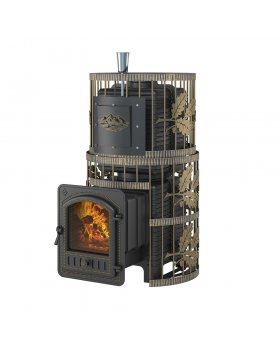 Печь для бани Эверест "Легкий пар Профи" Ковка (чугунная закрытая каменка)-foto3