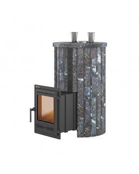Печь для бани Эверест "Steam Master 38 ЧУГУН" Ламель Амфиболит, S-20