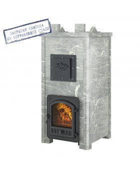 Печь Эверест "Легкий пар Профи" каменка из нерж. стали, Талькохлорит, S-50 мм Б/В