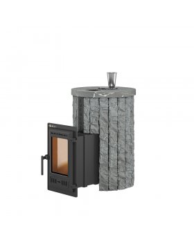 Печь для бани Эверест "Steam Master 18 ЧУГУН" Ламель Рваный камень, S-20