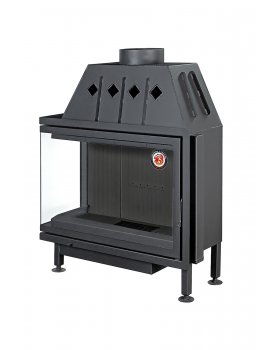 Каминная топка Экокамин Альфа 1000 LB два стекла левая черный шамот-foto3