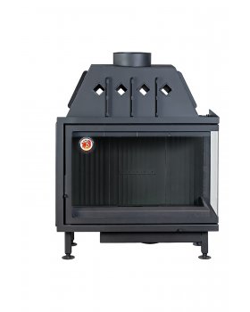 Каминная топка Экокамин Альфа 1000 RB два стекла правая черный шамот-foto2