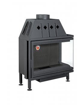 Каминная топка Экокамин Альфа 1000 RB два стекла правая черный шамот-foto3