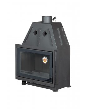 Каминная топка Экокамин Альфа 700-150 B принтинг черный шамот