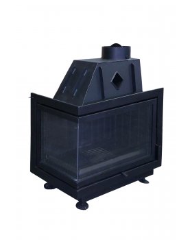 Каминная топка Экокамин Альфа 700 LB два стекла левая черный шамот