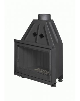 Каминная топка Экокамин Альфа 800 B черный шамот