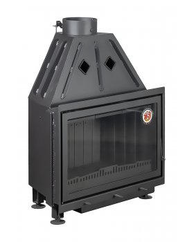 Каминная топка Экокамин Альфа 800 B черный шамот-foto3