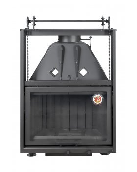 Каминная топка Экокамин Альфа 800 KВ с контргрузом черный шамот-foto2